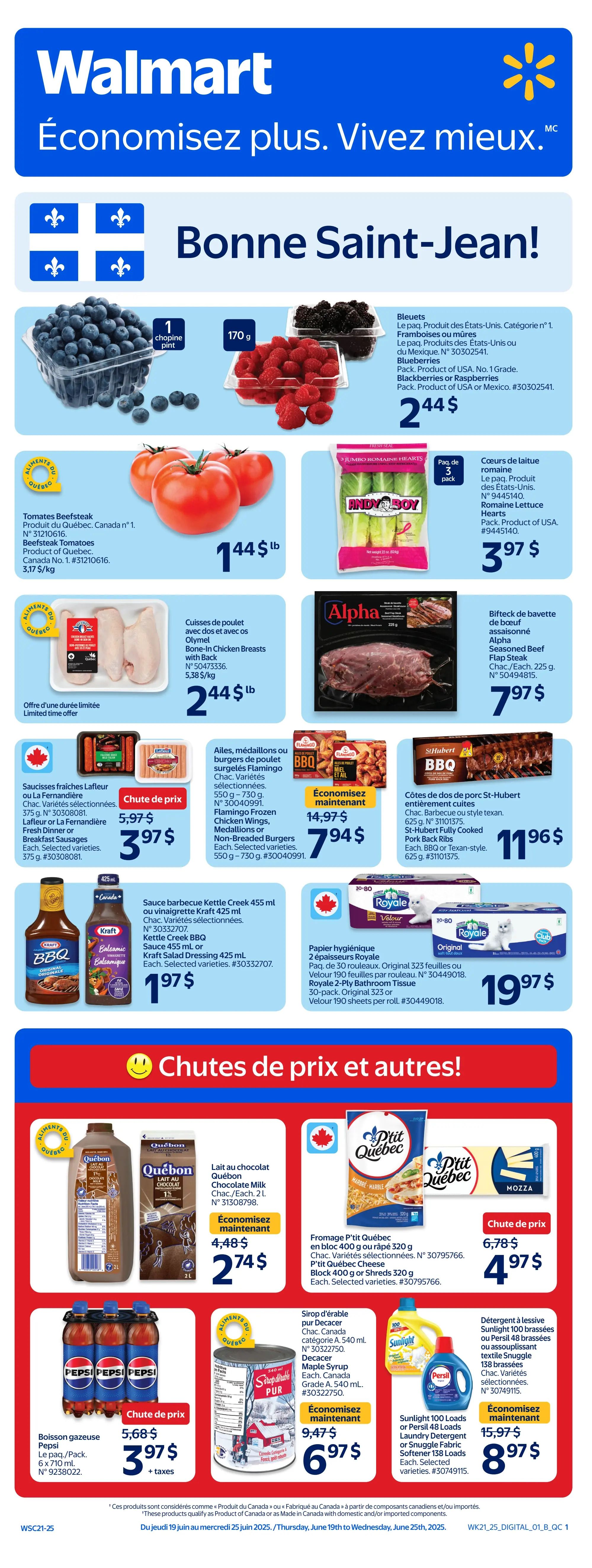 Walmart Canada - Quebec - Weekly Flyer Specials - Valid from June 19 to 25, 2025 - Page 1