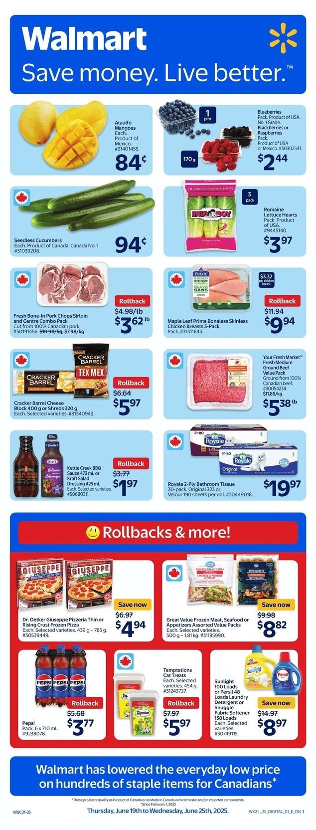 Walmart Canada - Ontario - Weekly Flyer Specials - Valid from June 19 to 25, 2025 - Page 1