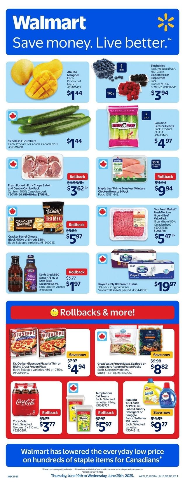 Walmart Canada - Atlantic Canada - Weekly Flyer Specials - Valid from June 19 to 25, 2025 - Page 1