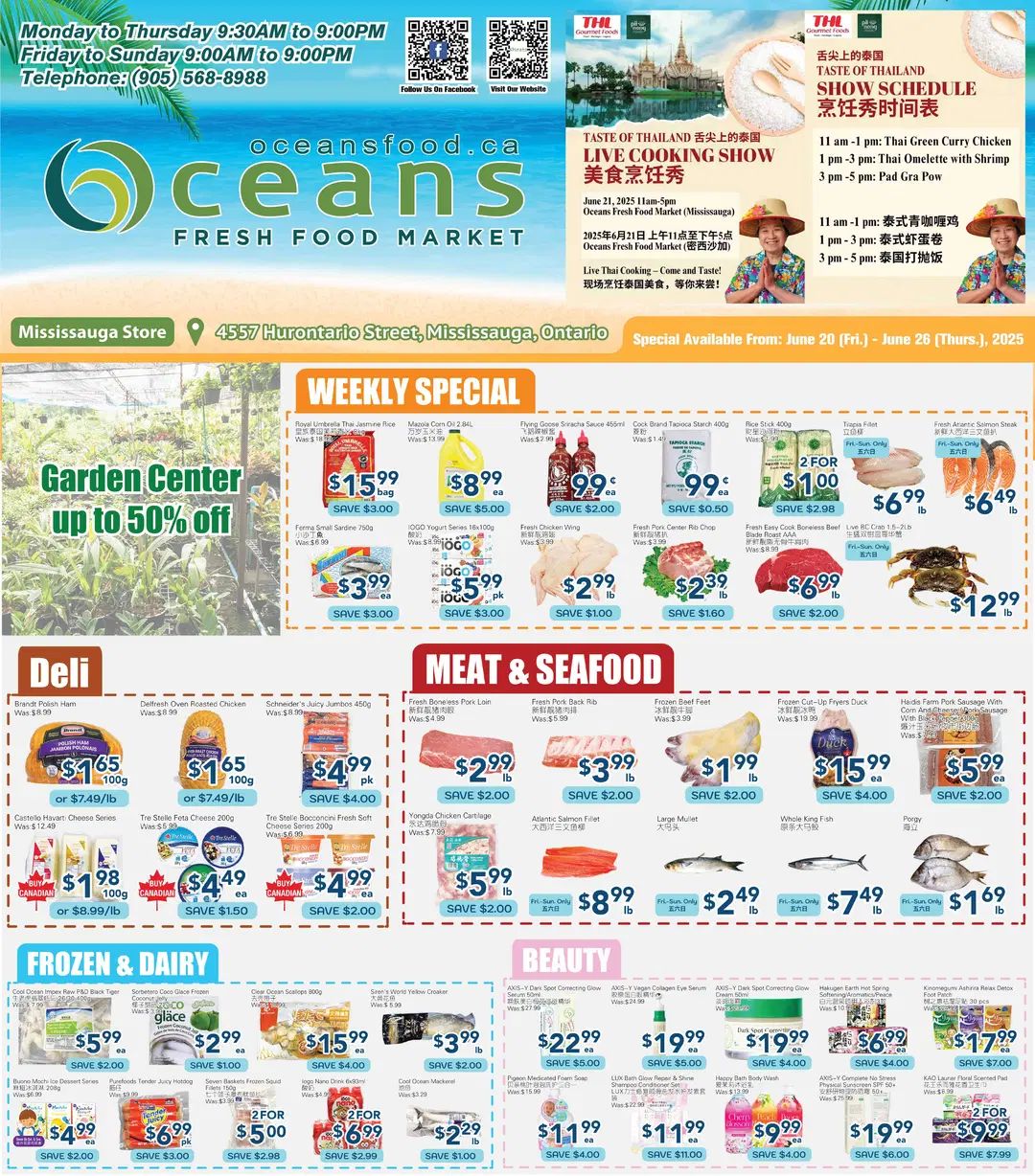 Oceans Fresh Food Market - Mississauga Hurontario Street - Weekly Flyer Specials - Valid from June 20 to 26, 2025 - Page 1
