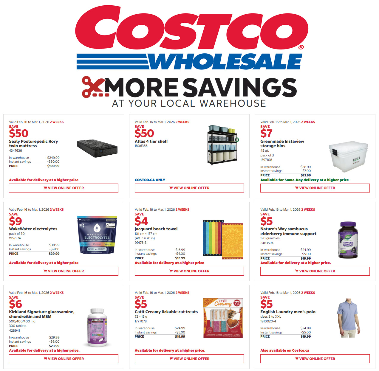 Costco - 2 Weeks of Savings