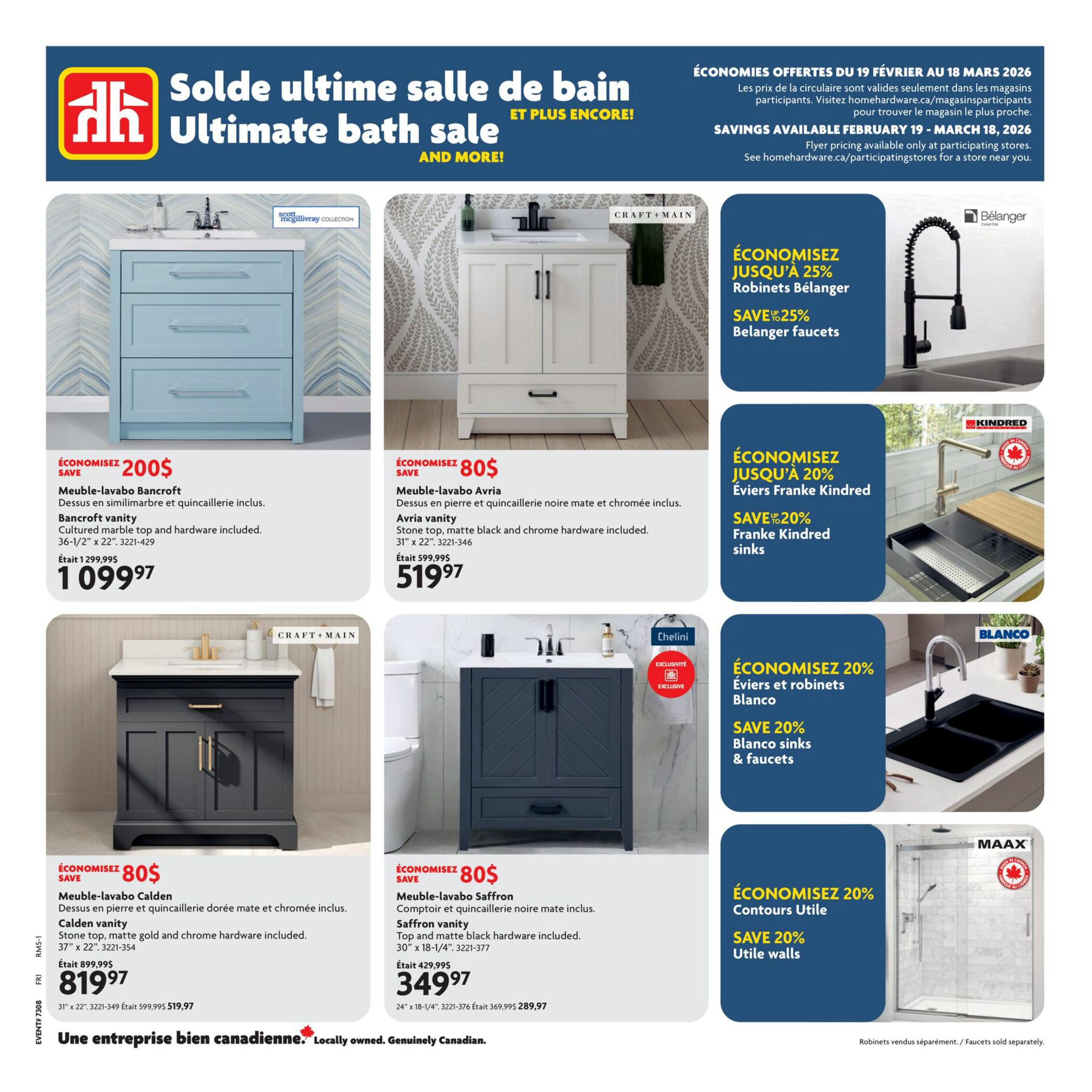 Home Hardware - Quebec - Ultimate Bath Sale
