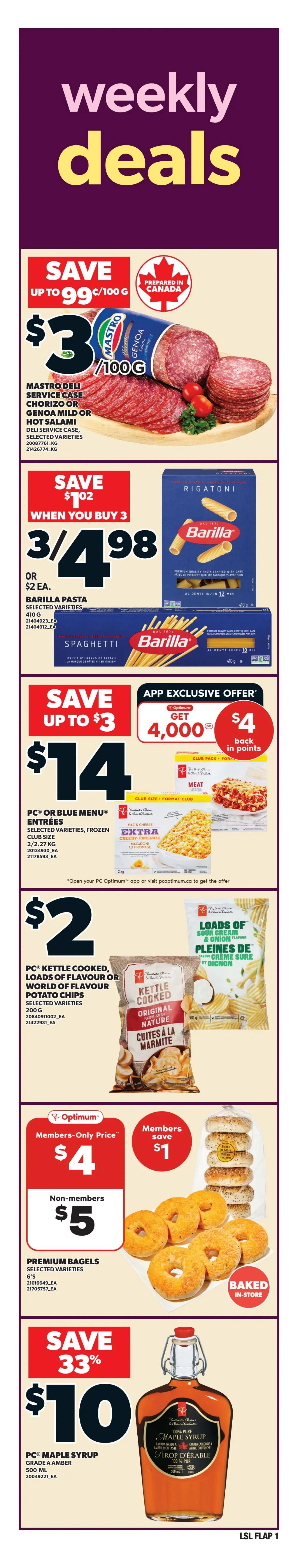Loblaws weekly flyer specials page 2 features a 'Price Drop' section with 'More ways to save'. Featured items include PC Naan (250g) or PC Mini Naan (180g) for $2.50, Cheemo Perogies (745-907g) for $2.50, and Monster Energy Drinks (473ml) for $2.50. Also on sale are Annie's Mac & Cheese (149-170g) for $1.85, Garnier Whole Blends Shampoo or Conditioner (370ml) for $4.50, and Purina Friskies Cat Food (1.4-1.5kg) for $6. Offers are valid in-store at participating locations from February 26 to March 18, 2026, before taxes and while quantities last.
