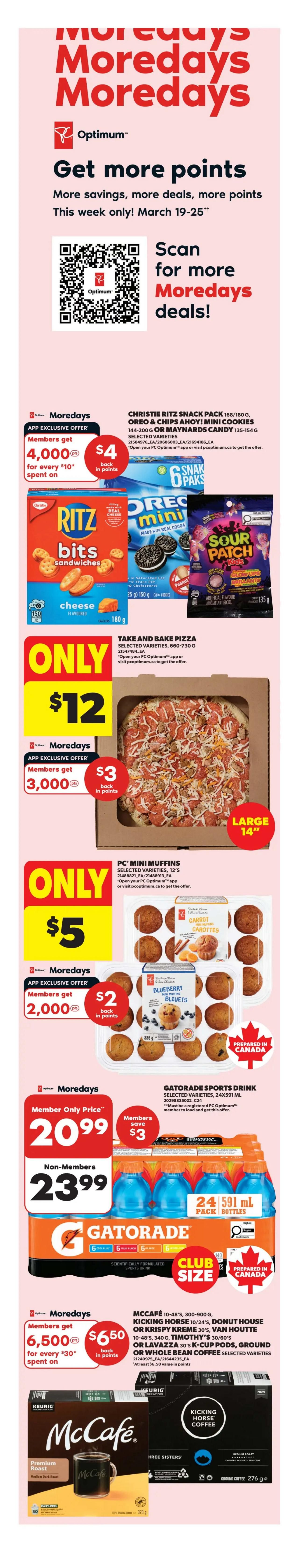 Real Canadian Superstore weekly flyer specials, page 3. Featuring a Fresh Promise guarantee. Sale on 2 lb strawberries for $5.98, limit 4. President's Choice Variety Pack Tomatoes (club size) on sale for $5.99. Farmer's Market Avocados, 6 count bag for $3.49. Farmer's Market Sweet Peppers (4 count) on sale for $4.99. Hot Deal on Taylor Farms Chopped Salad Kits, selected varieties, for $3.76.