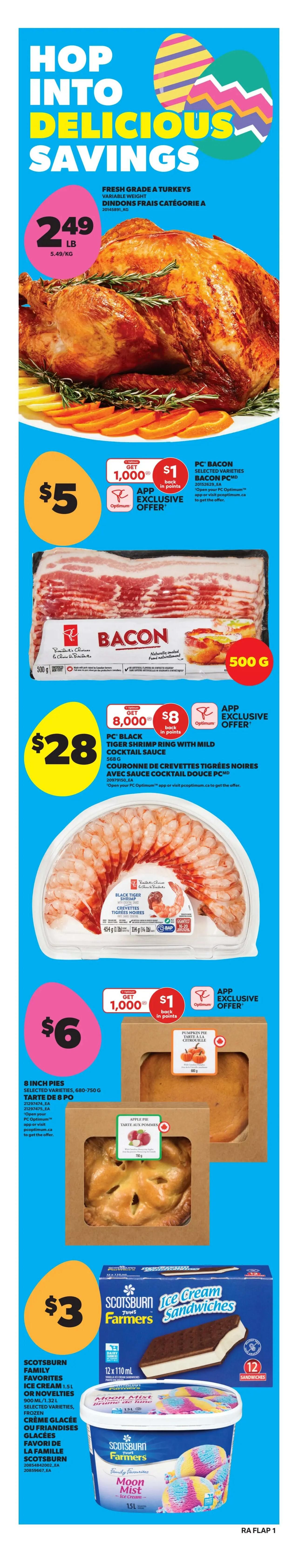Atlantic Superstore weekly flyer specials, page 2. Featured 'Hit of the Month' deals include Leclerc Go Pure Fruit & Oat Bars in selected varieties, 140-175g, for $1.88 each, with a limit of 6 after which the price is $3.00 each. Also on sale are Planters Deluxe Whole Cashews, 200g, for $4 each, limit 6, then $5.00 each. Harvest Creek Halal Chicken Wieners or Stampede Hotdog Original selected varieties, 900g, are on sale for $3 each, limit 6, then $4.50 each. The page also highlights 'Lowest Prices Best Deals' valid from April 1-30, 2026, while quantities last.