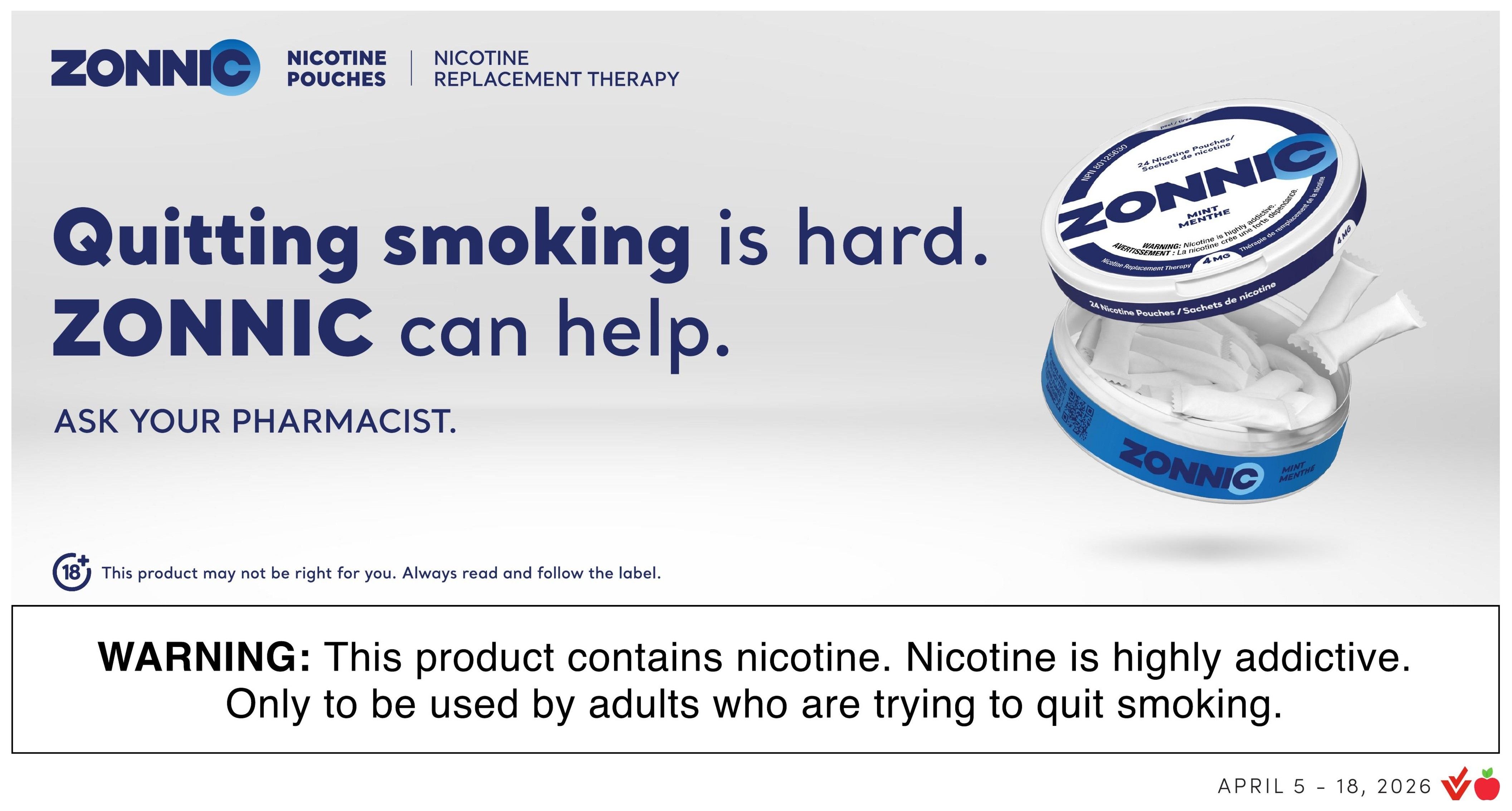 Value Drug Mart flyer page 4 features Western Family products. Get 4 for $5.00 on Western Family Cream of Chicken, Cream of Mushroom, or Tomato Soup 284mL. Also available is Western Family White Vinegar 1L, Sliced Mushrooms 284mL, Flaked Light Tuna in Water 170g, Small Freezer Bags 25's, Sandwich Bags 40's, or Assorted Rubber Gloves for $1.49. For $3.19, buy Western Family Assorted Granola Bars 156g-172g. Western Family One Step Pregnancy Test 2 Tests are $3.99. Western Family Assorted Candy 200g or Chocolate Bars 100g are 2 for $7.00. Western Family Selected Stomach Aids are $18.99. Western Family Alkaline Batteries AA 4's or AAA 4's are 2 for $6.00. This flyer is valid from April 5 to April 18, 2026.