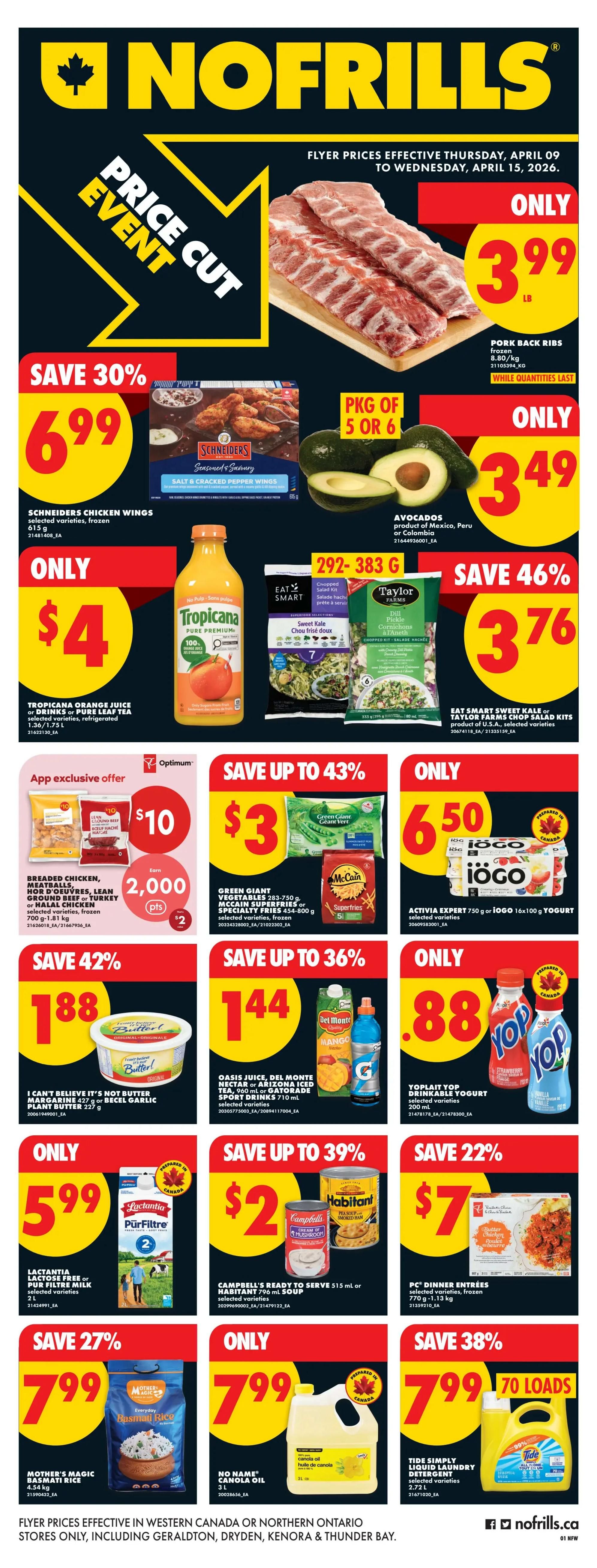 No Frills (Western Canada, Northern Ontario) - Weekly Flyer Specials - Valid from April 9 to 15, 2026 - Page 1