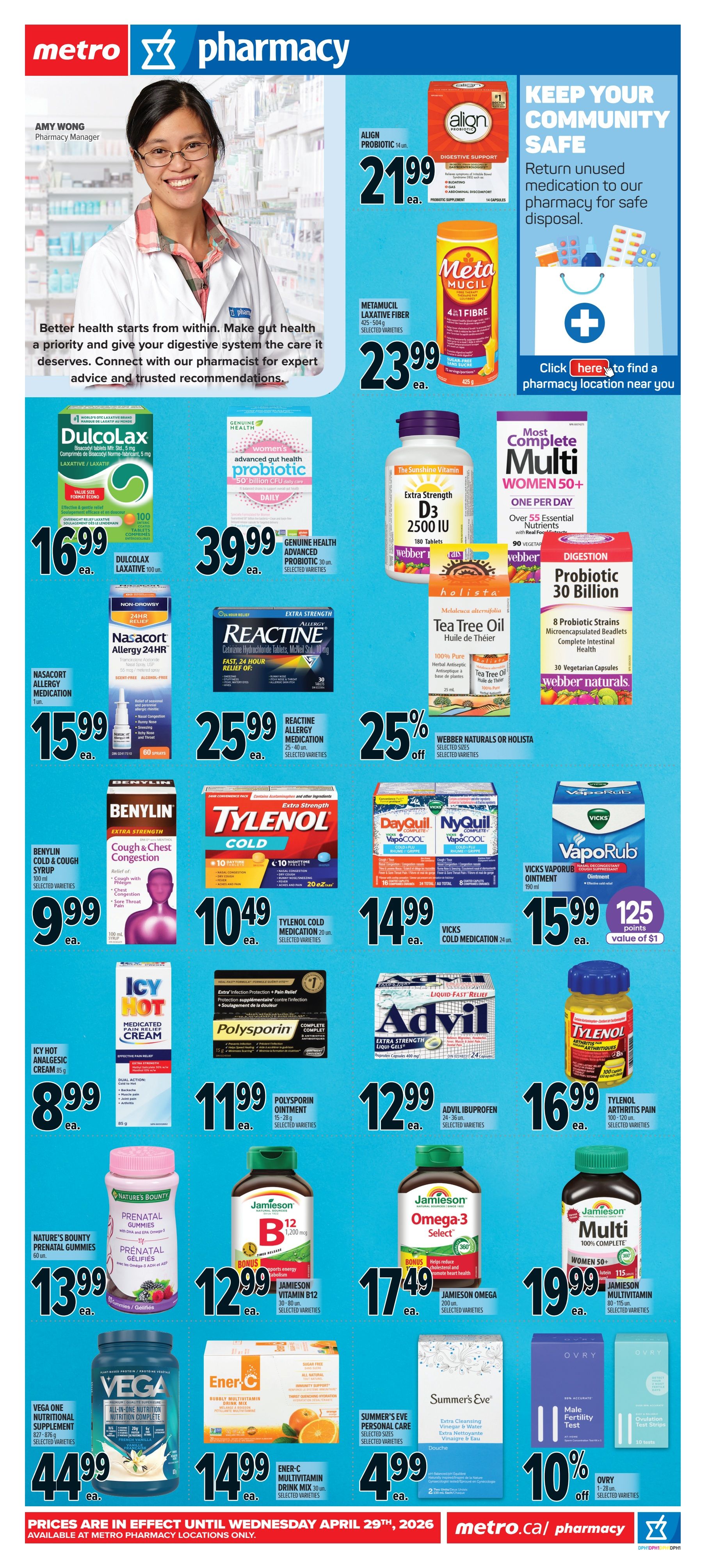 Metro - Ontario - Pharmacy - Valid from April 9 to 29, 2026 - Page 1