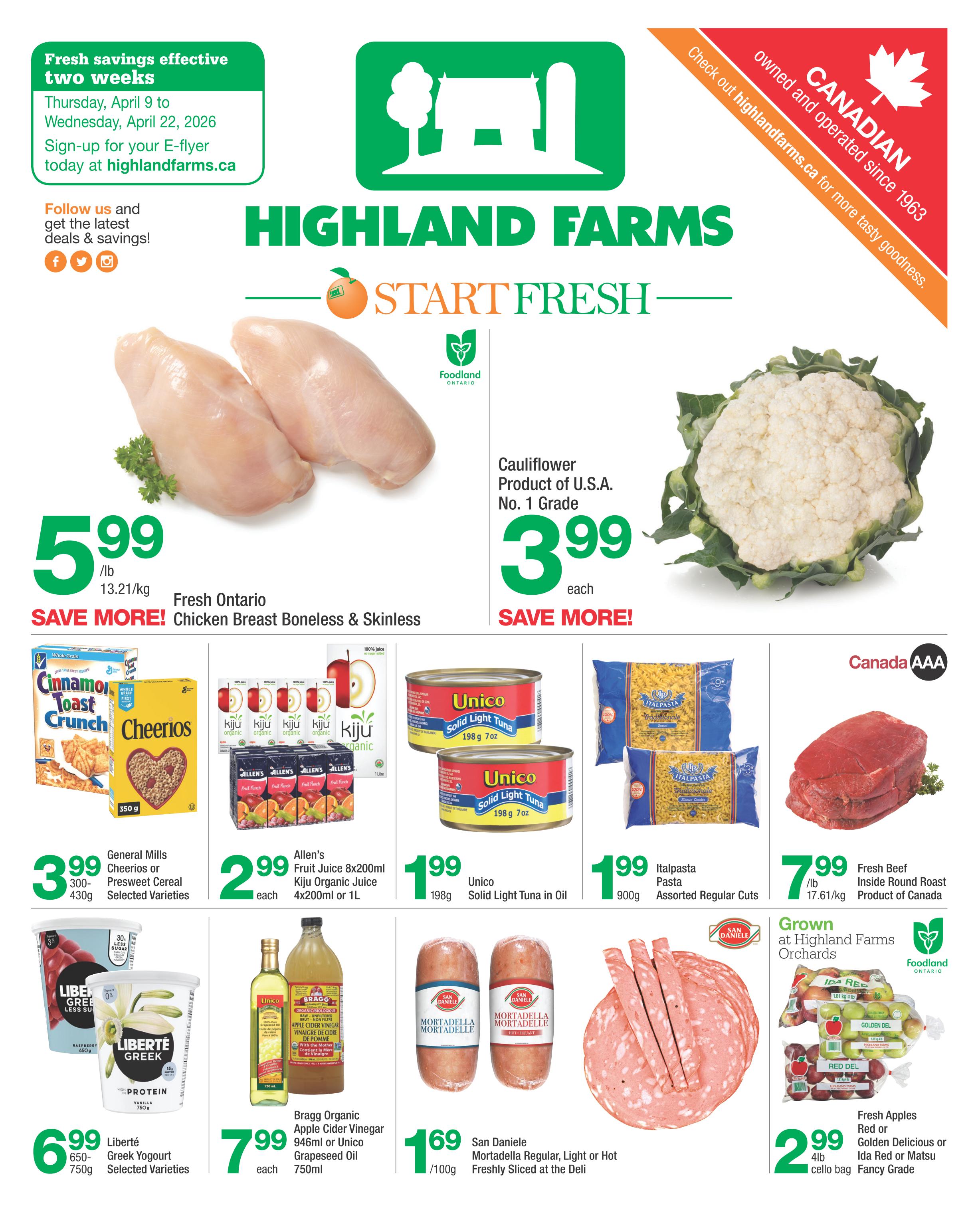 Highland Farms - Flyer Specials - Valid from April 9 to 22, 2026 - Page 1