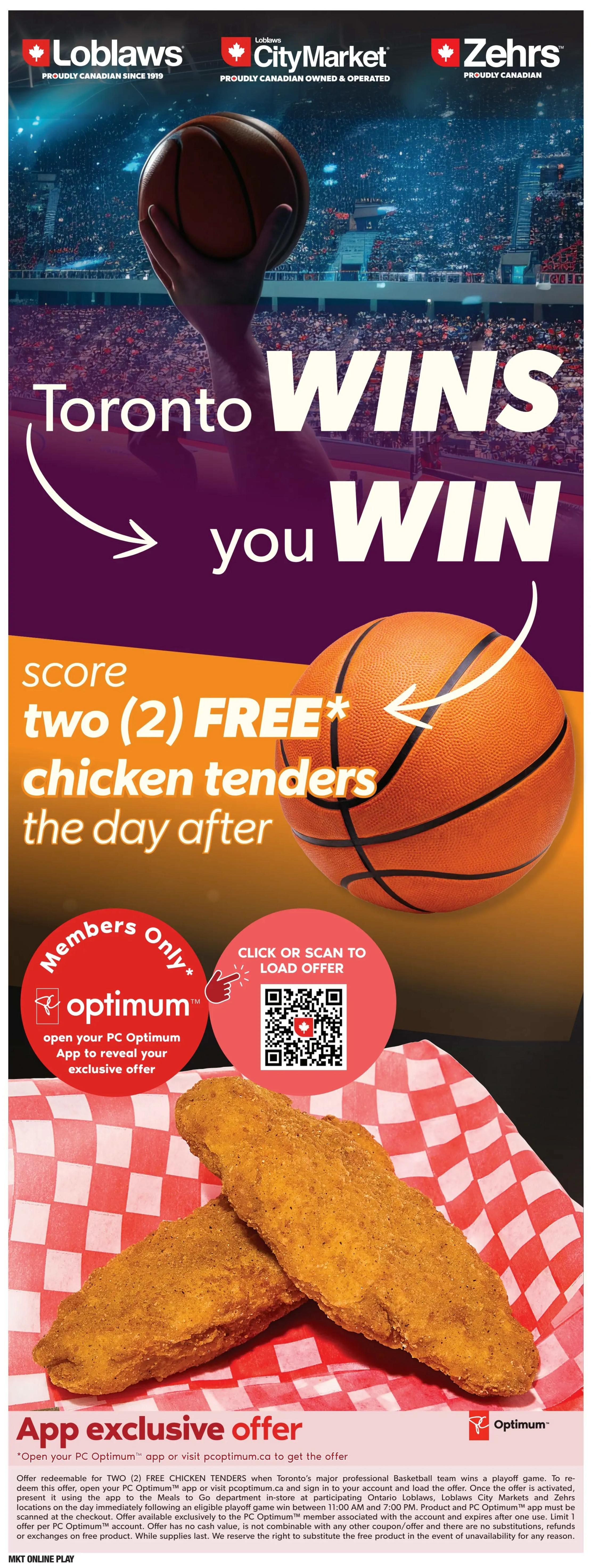 Loblaws City Market weekly flyer specials, page 2. Save 58% on Pork Loin Combination Chops Sirloin and Rib Portion for $2.50 per lb. Chicken Breasts, Thighs, or Drumsticks are $4.99 per lb. Fresh Steelhead Trout Fillets are $10 per lb. Save up to 26% on PC Pacific White Shrimp Ring for $19. Save $1 on Honeycrisp Apples for $2.99 per lb. PC Natural Choice Turkey, Chicken or Ham Sliced Deli Meats or Deli Slices are $6 with app exclusive offer to get $1.50 back in points. Schneiders Sliced Bologna, selected varieties, 500g, is $4.99. PC Chopped Salad Kits, selected varieties, are $5. Jumbo Hamburger or Hot Dog Buns are $3. PC Frozen Fruit or Frozen Surgeleis are $4.50. Red Raspberries are $4.50. Philadelphia Cream Cheese or Dips, 410g or Kraft Singles, 450g, are $4. Save up to $2 on Dr. Oetker Giuseppe Pizza Rising Crust or Thin Crust Pizza, 785g-413g, for $5. Wood Fired Pepperoni Pizza is $5. Chapmans Premium Ice Cream, Frozen Yogurt or Sorbet, 2L, is $5.50. PC Lemonade, 1.89L, is $3. No Name Potato Chips, selected varieties, 200g, are $3. Royale Bathroom Tissue, 30-60 rolls, or Tiger Towels, 12 rolls, are $13. Disney Pixar Free Sticker Pack for every $25 spent, with a unique album available for $5. Flyer prices effective Thursday, April 16th to Wednesday, April 22nd, 2026.