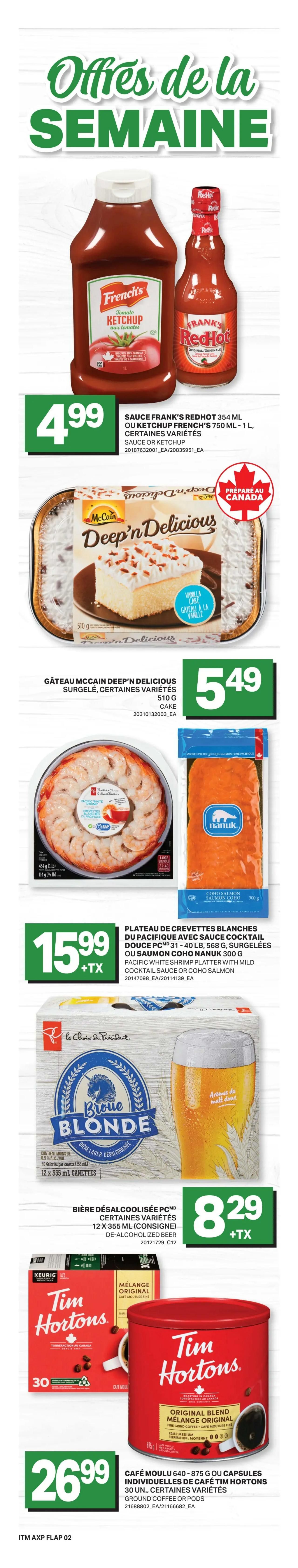 Axep flyer page 3 featuring fresh chicken drumsticks for $2.99/lb and beef sirloin roast for $10.99/lb. Also available are Andy Boy Romaine Hearts for $4.99 and raspberries or blackberries for $3.29. The flyer highlights Gadoua hamburger or hot dog buns for $3.49, sliced deli meat or Swiss cheese for $3.79. Snacks include Lay's Classic chips and Ketchup chips for 3 for $10, Earth's Own Original Oat Milk for 2 for $7, Reese's Puffs cereal for $3.99, and Chapman's Premium Ice Cream or Frozen Yogurt novelties for $5.49. Frozen Giuseppe Pizzeria pizzas are on sale for $4.99. Beverages include Simply Orange juice for $3.99, and Coca-Cola, Pepsi, or Canada Dry soft drinks for $8.29 for 12 x 355 mL cans. This page is valid from Thursday, May 14 to Wednesday, May 20, 2026.