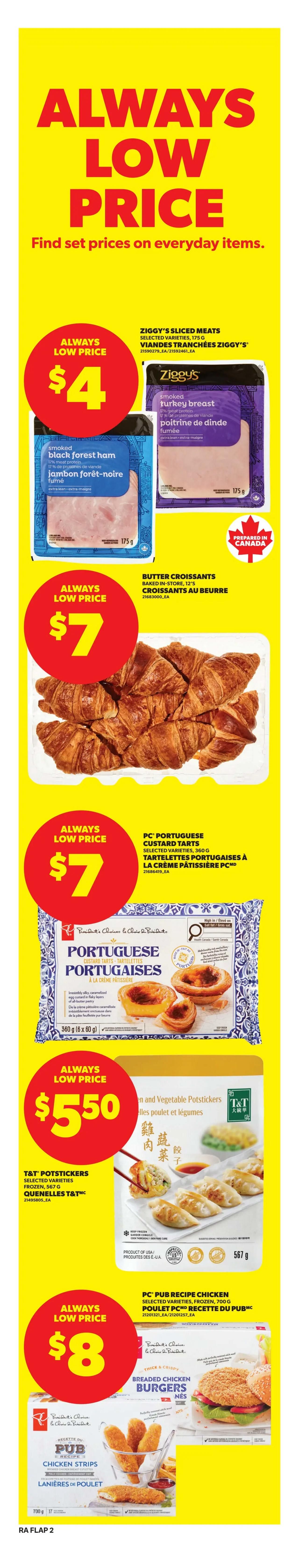 Atlantic Superstore weekly flyer specials page 3. Deal Drop: Limit 4 PC Stainless Steel Bowl Sets for $15, save up to 50% off. Sale: No Name or Halal Chicken Breast Boneless, Skinless, Fresh for $5.99 LB. Save up to 41% on Boneless Cross Rib Roast for $7.88 LB. Save up to 42% on Broccoli Crowns and Greenhouse Beefsteak Tomatoes for $2 EA/LB. Farmer's Market Avocado Bag for $4, pkg of 5. Sunny Black Friday deals: Get 25,000 PC Optimum points (worth $25) for every $100 spent on small appliances, toys, electronics, home, patio & bbq, baby, apparel, pet food & accessories. Multi Save Wonder or D'Italiano Buns 2 for $7. Save up to $2.00 on PC Pacific Large White Shrimp Raw or Cooked Peeled or Raw Zipperback for $8. Save up to 40% on Sunrise Large Wax Bologna for $12.99. Save up to $2.29 on Danone Oikos Source or Greek Yogurt for $6.50. Sale Philadelphia Cream Cheese or Dips for $4. Sale Dr. Oetker Ristorante or Casa di Mama Pizza for $3.50. Sale Silk Non-Dairy Beverages for $3.25. Sale Heinz Ketchup Picnic Pack for $5. Multi Save Coca-Cola, Canada Dry or Pepsi Soft Drinks 3 for $4.98. Save up to 29% on Jasmine Gold Thai Jasmine Rice 8kg for $13. President's Choice: Free sampling of PC Splendido Parmigiano Reggiano cheese on June 13th at 12 PM. Flyer prices effective Thursday, June 11th to Wednesday, June 17th, 2026.