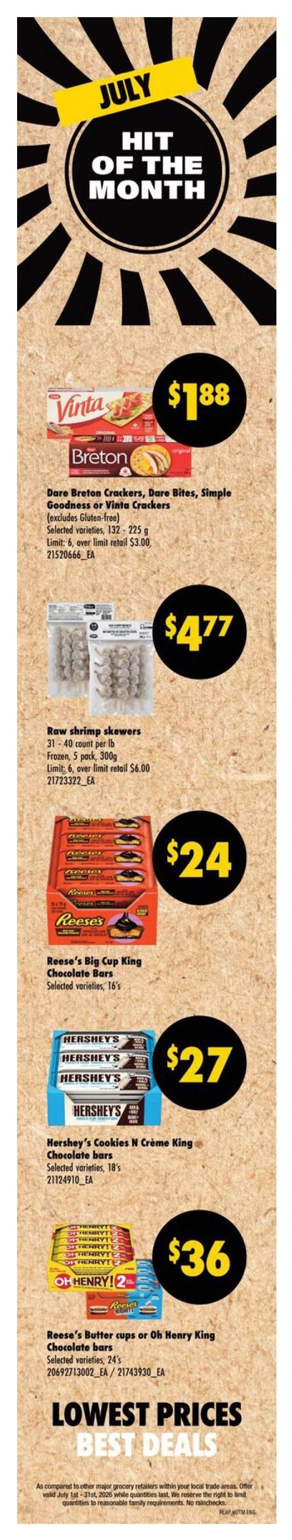 Wholesale Club Atlantic Canada flyer, page 3. Special 3-day sale from June 18-20. Buy 5 cases of CLIF Snack Bars and get 1 case free. A case of 12 CLIF Snack Bars in Chocolate Chip flavour is priced at $19.99. While quantities last.