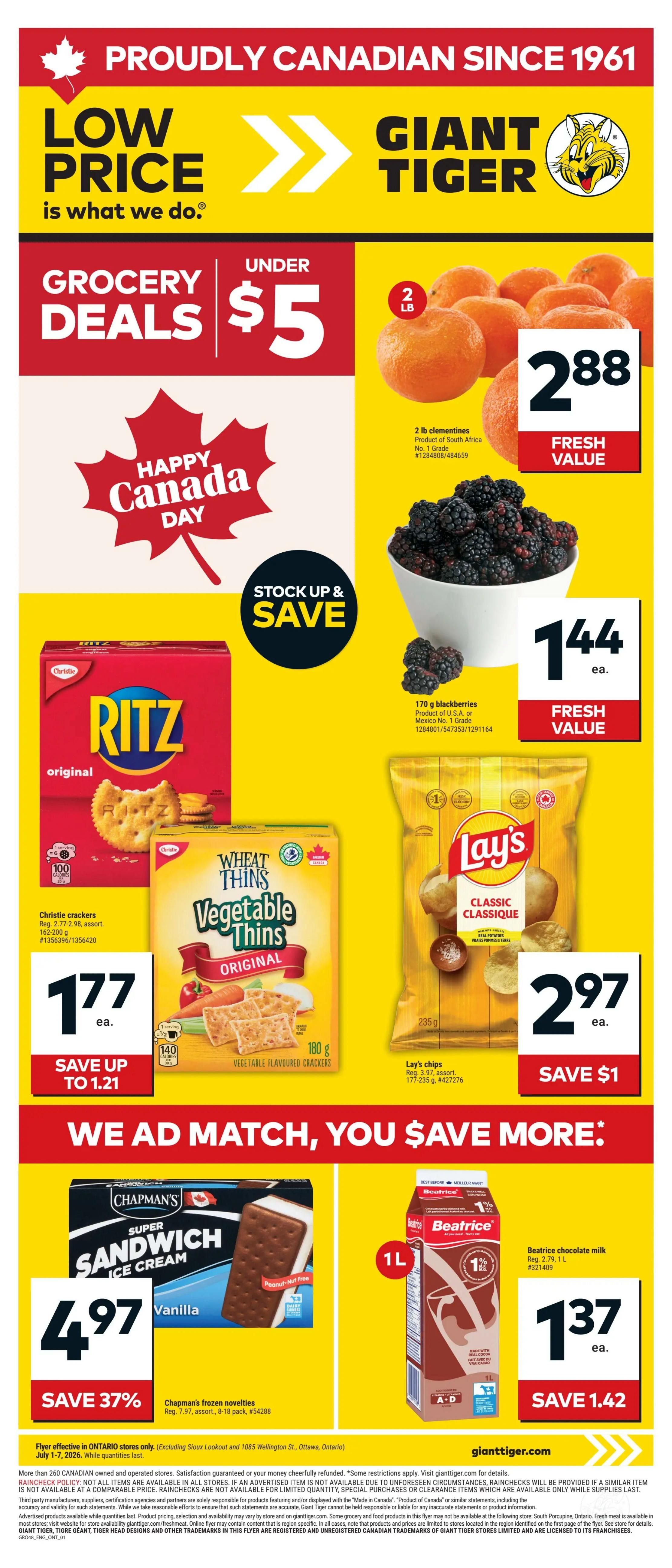 Giant Tiger - Ontario - Weekly Flyer Specials - Valid from July 1 to 7, 2026 - Page 1