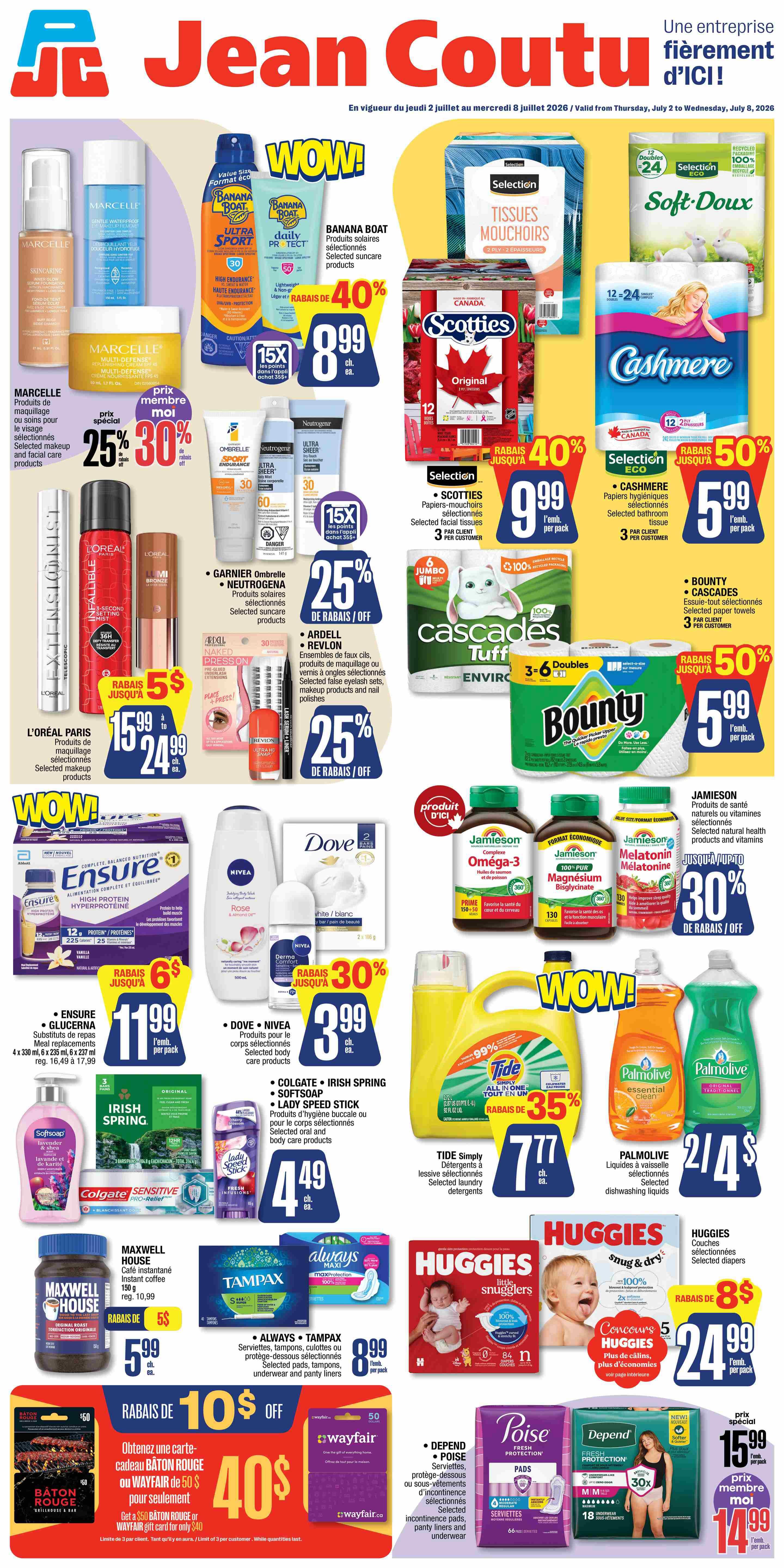 Jean Coutu - Quebec - Weekly Flyer Specials - Valid from July 2 to 8, 2026 - Page 1