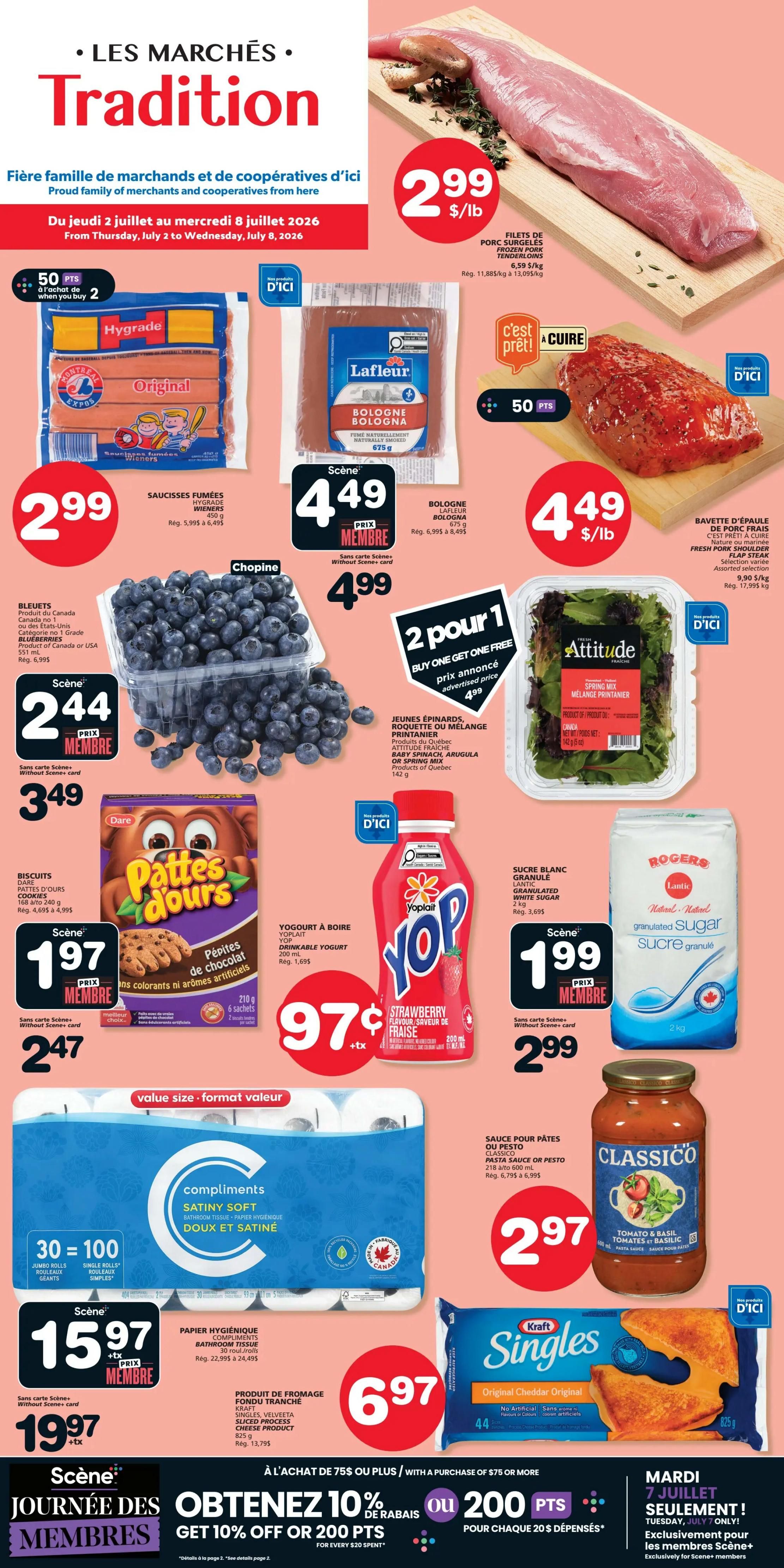 Marchés Tradition - Quebec - Weekly Flyer Specials - Valid from July 2 to 8, 2026 - Page 1