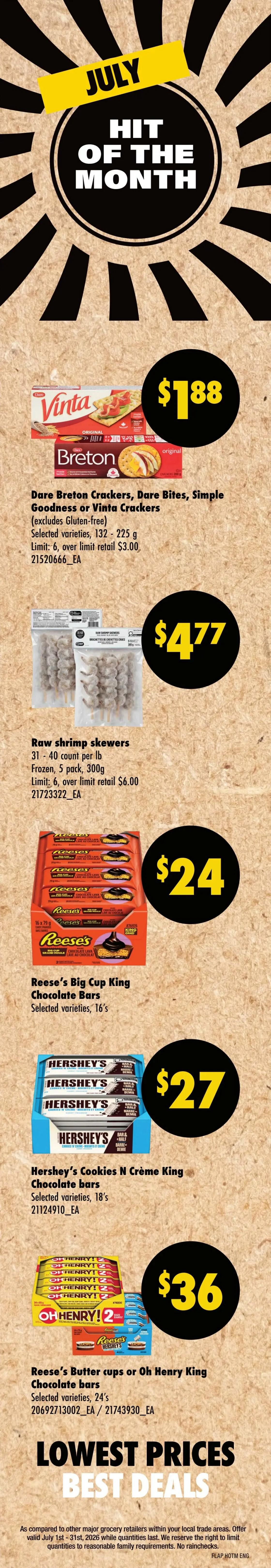 Wholesale Club flyer, July 9 - July 15. Get 40,000 PC Optimum points when you spend $200 or more on Sunspun products. App exclusive offers available. Featured products include Sunspun shredded pizza mozzarella cheese, Sunspun clear coated fried potatoes in 12 kg (27 lb) bags (6 x 2 kg / 4.5 lb bags), and Sunspun tomato ketchup in a 4L jug. Open your PC Optimum app to load these offers; one use only.