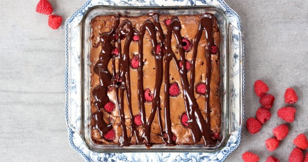 Lactose free raspberry brownies