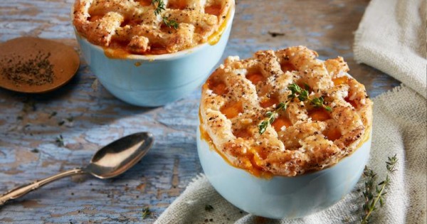 Apple and Squash Soup with Pastry Top