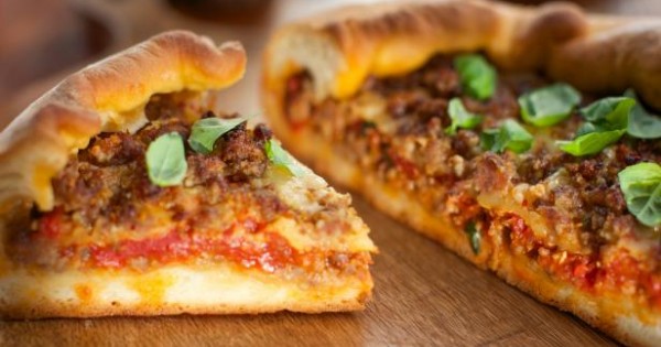 Deep-Dish Sausage Pizza