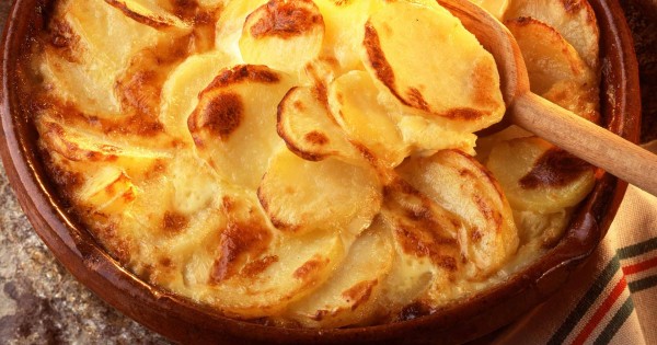 Potato gratin, with onions and Cantal cheese