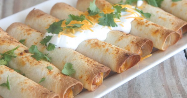 Bean and Cheese Baked Taquitos