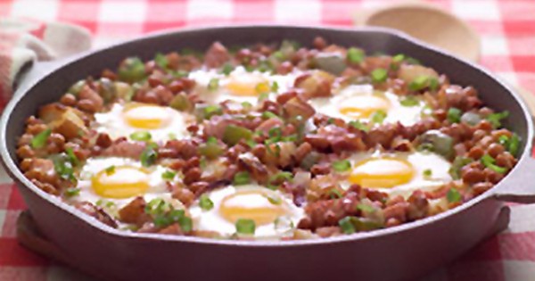Sensational Potato, Bean and Egg Skillet