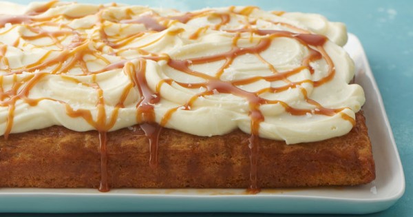 Salted Caramel-Carrot Poke Cake