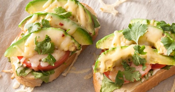 Open-Face Avocado & Cheese Toasts