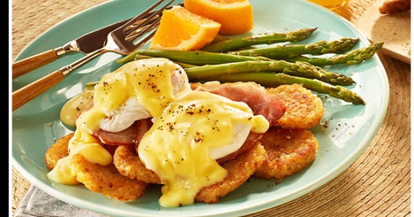 Eggs Benny on Potato Pancakes