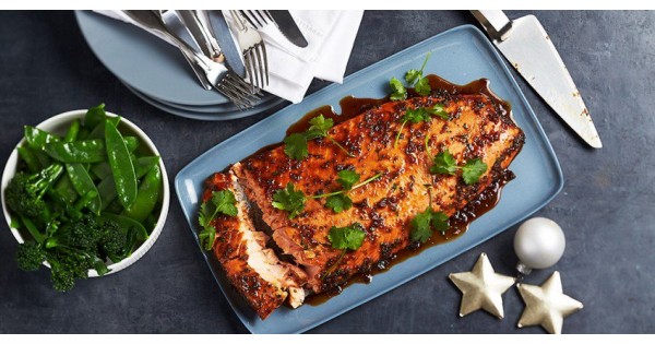 Honey, Soy & Ginger Baked Side of Salmon