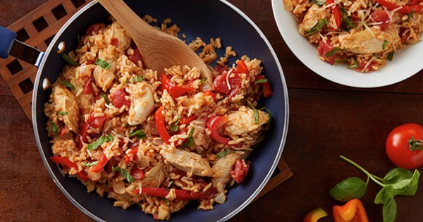 20-Minute Basil, Chicken & Tomato Rice