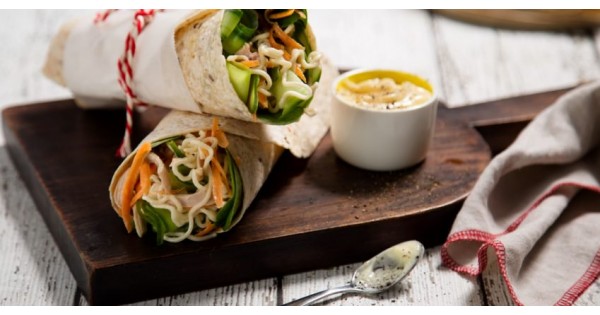 Creamy Chicken Noodle Wraps