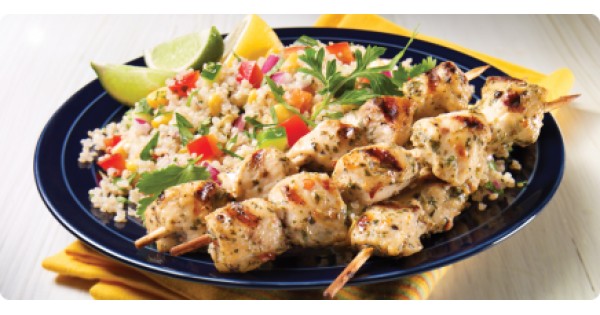 Chimichurri Chicken Brochettes and South American Quinoa Salad