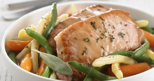 Pork Chops and Orleans Style Vegetables