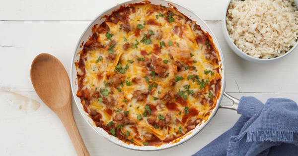 20-Minute Smothered Beef Burrito Skillet