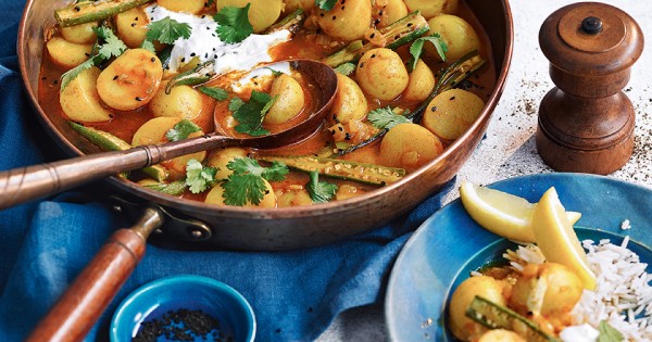 Okra and potato curry