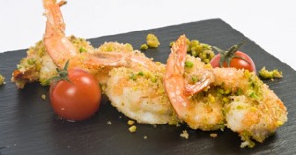 Shrimp au gratin with Pistachios