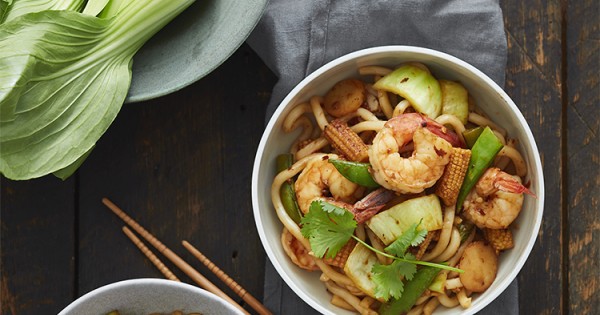 Shrimp & vegetable Udon noodles
