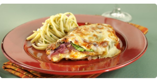 Grilled Chicken Breast with Spinach au Gratin