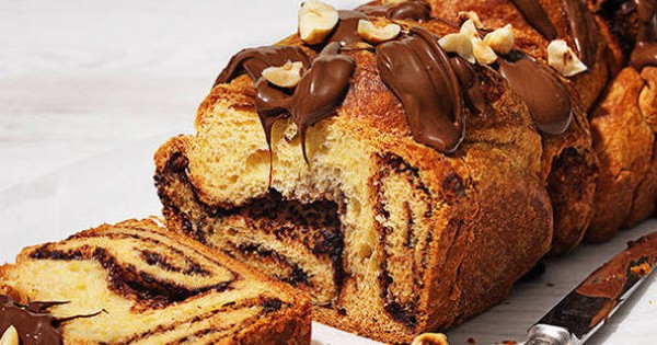 Giant chocolate croissant loaf