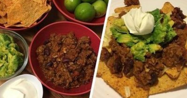 Homemade Beef Nachos with Avocado Salsa