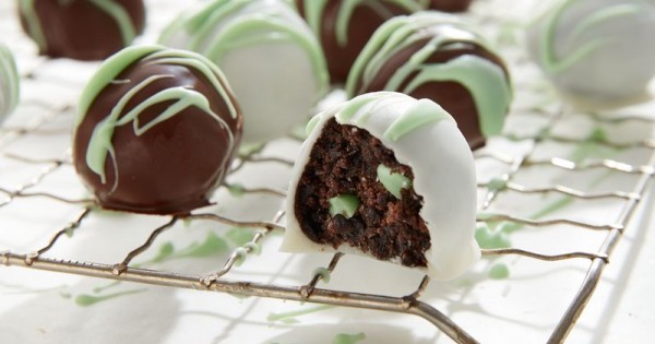 Mint Chip Brownie Bombs