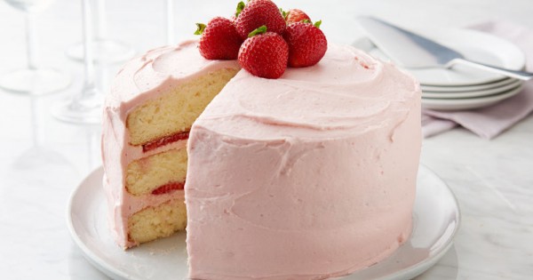 Strawberry Frosted Layer Cake