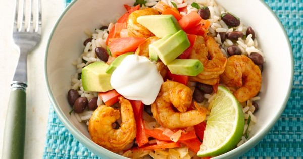 Chili-Lime Shrimp Burrito Bowls