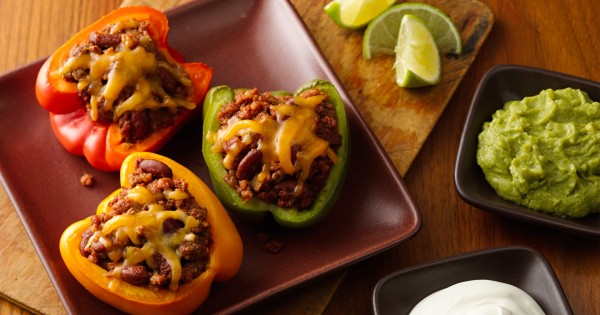Mexican Beef and Bean Stuffed Peppers