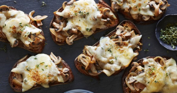 Caramelized Onion and Mushroom Cheese Melts