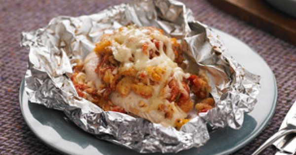 Foil-Pack Bruschetta Chicken Bake