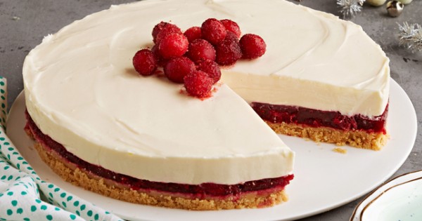 No-Bake Cranberry-White Chocolate Cheesecake