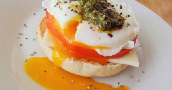 Poached Eggs Caprese